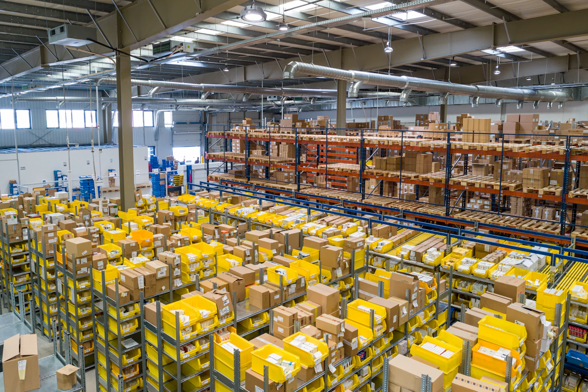 Operations professionals coordinating work inside a large commercial facility